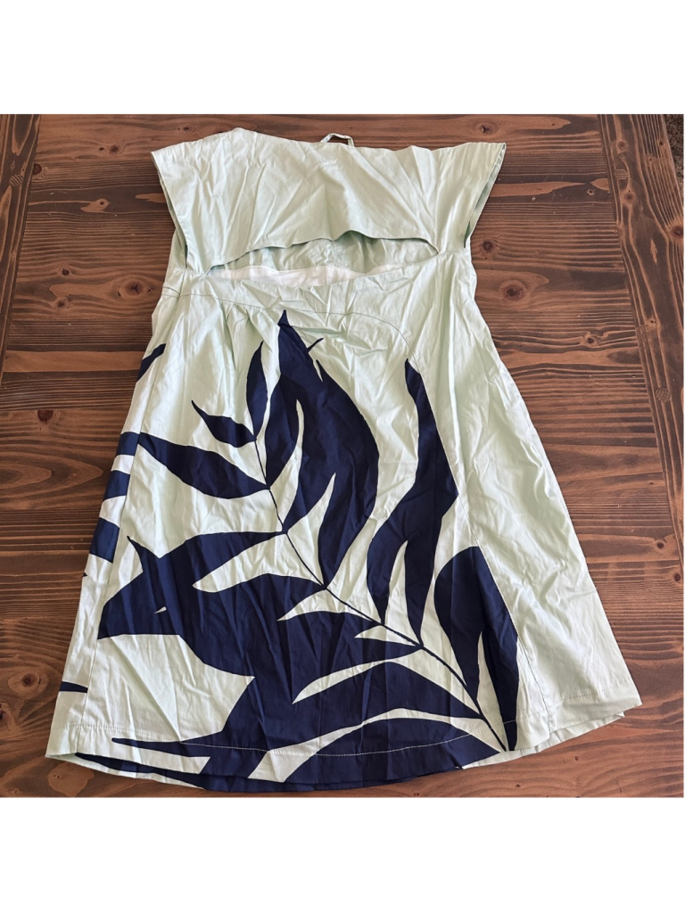 Skunkfunk Leaf Print Mini Dress Womens S Green Blue Organic Cotton - Picture 7 of 14